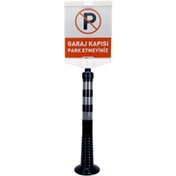 Resim İleri Trafik Garaj Kapısı Park Etmeyiniz Logo Çift Taraf Baskı Delinatör Seti Siyah 