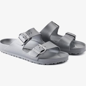 Resim Birkenstock Arizona Eva Metallic Çift Bantlı Erkek Gri Plaj Terliği 
