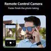 Resim Klipsli Akıllı Çok Fonksiyonlu Gözlükler Sesli Arama Özelliği ve HIFI Ses Kalitesi ile HD UV Koruyucu Camlar, Dahili Mikrofon & Hoparlörler ve Sürüş ve Dış Mekan Seyahati için Uzaktan Kumandalı Kamera 