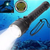 Resim My Topped Elfeland 15000lm 3x L2 Led Dalış Sualtı Feneri 100m Su Geçirmez Siyah Siyah 