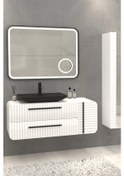 Resim Anemon 110 Cm Banyo Dolabi - Beyaz (Boy Dolap Dahil) Çok Renkli 