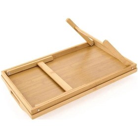 Resim Katlanır Ayaklı Bambu Yatak Keyif Tepsisi 50cm 30cm , Portatif Tepsi Bambu 