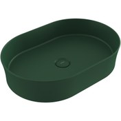 Resim Bocchi Slim Line Oval Lavabo 55x38 Cm Mat Yeşil 