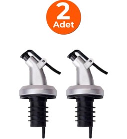 Resim Snippy 2'li Yağdanlık Tıpası Şişe Ucu Servis Aparatı Damlatmaz Gümüş Şişe Başlığı 