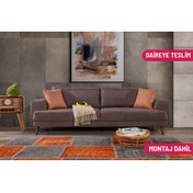 Resim Perla Sofa NOBİS YATAKLI KANEPE KETEN KAHVE 