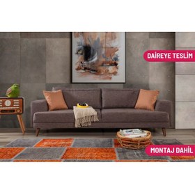 Resim Perla Sofa NOBİS YATAKLI KANEPE KETEN KAHVE 