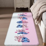 Resim Stitch & Angel Aşk Çifti Peluş Halı - Yumuşak Pembe & Kalpli Çizgi Film Tasarımı, Yıkanabilir Yer Matı, Oturma Odası, Yatak Odası, Mutfak, Banyo, Giriş Yolu Dekorasyonu - Anneler Günü, Hemşireler Günü İçin Mükemmel Hediye, Sevimli Halılar, Yatak Odası Aksesuarı, oturma odası dekorasyonu, kaymaz, hol halısı, mutfak aksesuarı, koridor halısı, yolluk halı 