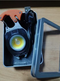 Resim Büyük Boy 10,5 Cm Acil Durum Kamp Feneri Anahtarlık Usb Çakmaklı Cam Kırıcı Kemer Kesici Deprem Fen Siyah 