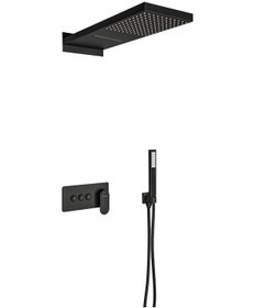 Resim Fause Fau110-B Ankastre Comfort Panel Şelale Duş Seti Siyah 