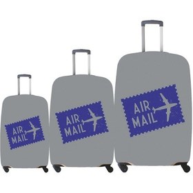 Resim My Saraciye My 24 Air Mail Valiz Kılıfı / Bavul Koruyucu Örtüsü Büyük, Orta, Kabin Boy Set Gri 
