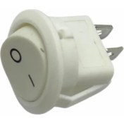 Resim YLZ Tuşlu Anahtar Yuvarlak (20 Mm) (2 Fiş) (On-Off) Beyaz 