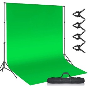 Resim Ada Greenbox Chromakey Green Screen Greenbox Yeşil Fon Perde(2 X4M)+FON Standı 