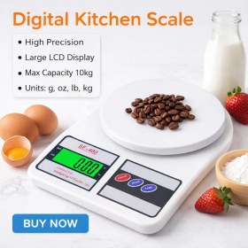 Resim Goldorion SF-400 Hassas Dijital Mutfak Tartısı - 10 kg Kapasiteli Elektronik Terazi 