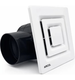 Resim Aircol Radyal Tavan Tipi Fan 100 m3/h 23 Watt Beyaz Emiş Gücü ile Banyo ve Tuvaletler İçin Uygun 