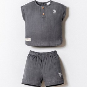 Resim U.s. Polo Assn. Erkek Bebek Gri Şort Takım 5274-49968 gri 