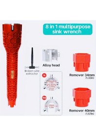 Resim Xuweiwei 8 İn 1 Lavabo Çok Amaçlı Anahtar Seti - Dar Alan Tesisatçı Kiti Kaymaz Derin Soket 