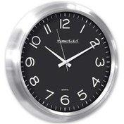 Resim Metal Çerçeveli Salon Ofis Siyah Duvar Saati 34 cm Siyah 