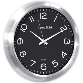 Resim Metal Çerçeveli Salon Ofis Siyah Duvar Saati 34 cm Siyah 