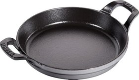 Resim STAUB Toz İstiflenebilir Fırın Kabı, Yuvarlak (20 Cm, 0,75 L İçerisinde Bulunan Mat Siyah Kaplı Tepsi İle) Grafit Grisi 