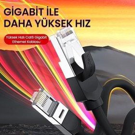 Resim VegGieg Cat6 1000Mbps Gigabit FTP RJ45 Ethernet Ağ Kablosu 2 Metre 