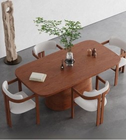 Resim Barocco İtalyan Still Oval Ahşap Yemek Masası 100x180 Açık Ceviz 