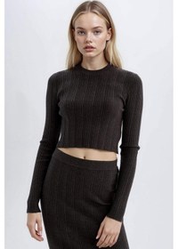 Resim Defacto Slim Fit Dar Kesim Bisiklet Yaka Triko Kazak A2057AX24AUAR227 Antrasit 