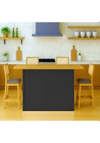 Resim Swan Mutfak Adası - Alt Modül - 2 Kapaklı - 140 Cm - Tezgah Dahil Antrasit 