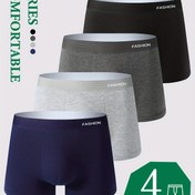 Resim 4 adet Erkek Boxer Şort, Moda Genç Nefes Alabilen Rahat Boxer Külot, Esnek Spor Şort, Erkeklerin Günlük Kullanımı İçin Rahat İç Çamaşırı Öğrenciler 