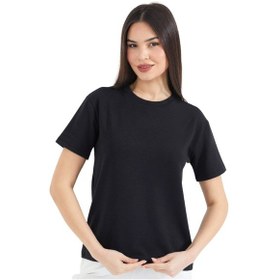 Resim Thiff Gymwear Kadın Modal Kumaş Kısa Kolu Basic Tişört Siyah 