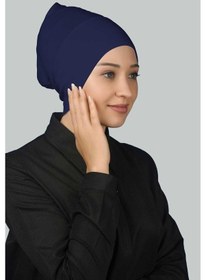 Resim Altobeh Hazır Pratik Geçmeli Uzun Boru Tesettür Bonesi - Saks 