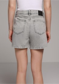 Resim Colin's Mom Fit Yüksel Bel Düz Kadın Grey Denim Jean Şort 