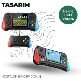 Resim bi seyyar 3.5 İnç Ekranlı Klasik Oyun Konsolu – 500 Dahili Oyun 