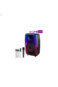 Resim LEERFEI Işıklı Büyük Boy Party Box Bluetooth Hoparlör Taşınabilir Şarjlı Ses Sistemi RADYOLU Karaoke Mic 