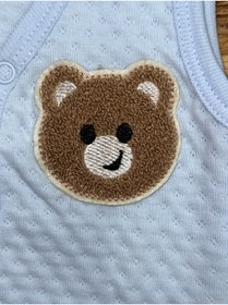 Resim YEKA BEBE Unisex Bebek Mavi Kapitoneli Tek Kat Figürlü Pamuk Yelek 