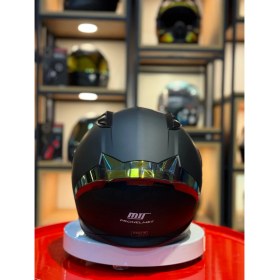 Resim Scoyco Mts M-801 Mat Siyah-Gold Güneş Vizörlü Kask (Gold Camlı) 