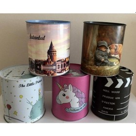 Resim Metal Kumbara Resimli Tekli 13x14 Cm 1 Adet Royaleks-6009 