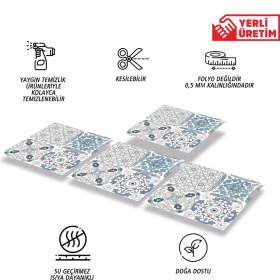 Resim Tink Kendinden Yapışkanlı Retro 010 Desenli Pvc Karo 30X30 cm 4'lü 0,36 M2 