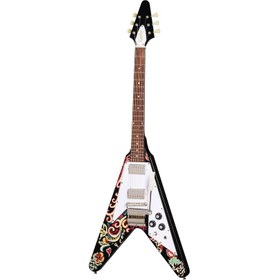 Resim Epiphone Jimi Hendrix "Love Drops" Flying V Elektro Gitar (Ebony) 