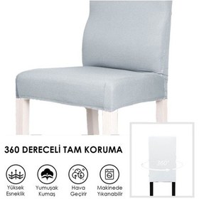 Resim Balpeteği Desen Likra Kumaşlı Tüylenmez Yikanabilir Sandalye Örtüsü Sandalye Kılıfı Yeni Model Tekli Gri 
