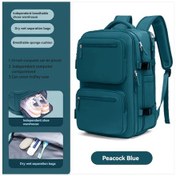 Resim Wangxi Peacock Blue 15.6" Laptop Sırt Çantası: Ayakkabı Bölmeli, Çok Bölmeli, Ayarlanabilir Tavuskuşu Mavisi 