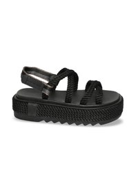 Resim Bohonomad Tahiti Chunky Platform Kadın Sandalet - Siyah Haki 