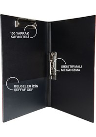 Resim Evrak Sunum Firma Klasörü Sekreterlik Çift Mekanizmalı A4 Ring Binder File 250 Yaprak Kapasiteli 23x31 Cm. Kırmızı 