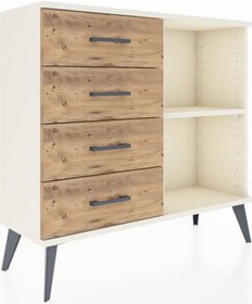 Resim Arges Şifonyer Tek Raflı 4 Çekmeceli 88x30x80 Aytaşı-aytaşı/çam Aytaşı/çam 