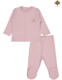 Resim Civil Baby Organik Pamuklu 0-6 Ay Bebe Pijama Takımı - Pembe 