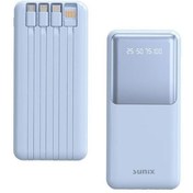 Resim Sunix 12000 Mah Dijital Göstergeli Dahili Çoklu Kablolu Taşınabilir Powerbank Mavi PB-49 