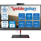 Resim Lenovo All-In-One Thinkcentre Neo 50A Intel® Core™ I5-12450H 64GB 2tb SSD 23.8" Fhd IPS Freedos All In One Bilgisayar F12B800DHTX09+ZETTAUSBBELLEK 
