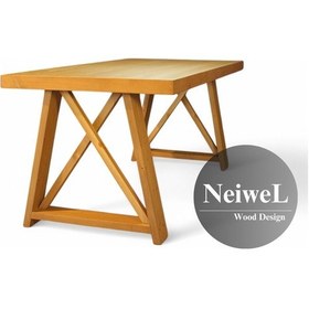 Resim Neiwel Paes Doğal Ahşap Toplantı Masası x 80 x 200 Açık Ceviz 