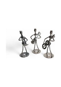 Resim Demir Üçlü Müzisyenler Gitar, Bas, Trompet 3 Adet Biblo 