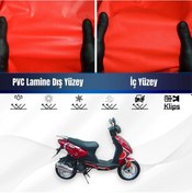 Resim Ramzey Rmz 100-c Motosiklet Brandası Su Geçirmez Branda Kırmızı Branda Motor Branda S 