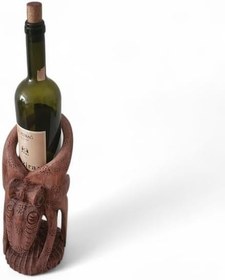 Resim Ahşap Ahtapot Şişe Tutucu Şarap Şişe Standı 